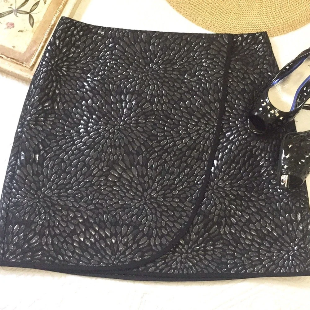 LOFT Shimmer Splash Wrap Skirt